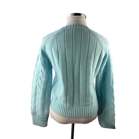 Anthropologie Callahan Betsy Cable Knit Sweater Ice Blue Size Medium - Picture 6 of 11
